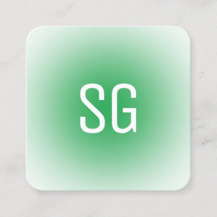 Soft Spot - Initialen - Grass Green Square Busines Quadratische Visitenkarte