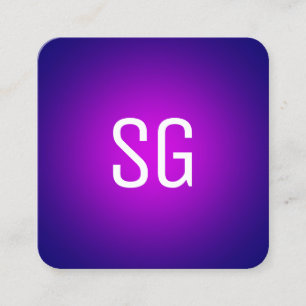 Soft Spot - Initialen - Magenta auf Deep Navy Quadratische Visitenkarte