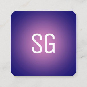 Soft Spot - Initialen - Rosa auf der Deep Navy Quadratische Visitenkarte