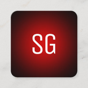Soft Spot - Initialen - Rot auf Schwarz Quadratische Visitenkarte