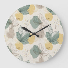Soft Spring Botanical Wall Clock Große Wanduhr
