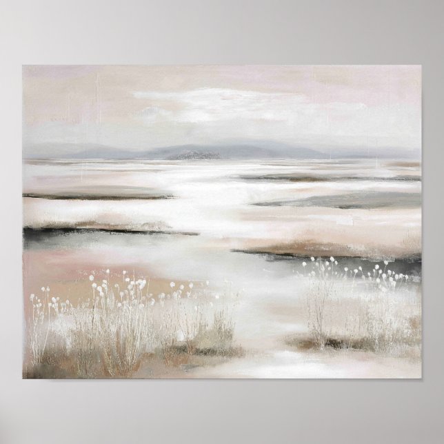 Soft Spring Marsh #2 – Minimalist Pastel Landscape Poster (Vorne)
