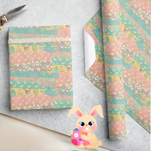 Soft Spring Osterfarben Niedlich Gelbe Chicks Geschenkpapier
