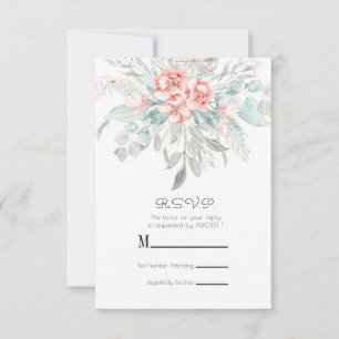 Soft Spring Summer Floral Greenery UAWG Reply RSVP Karte