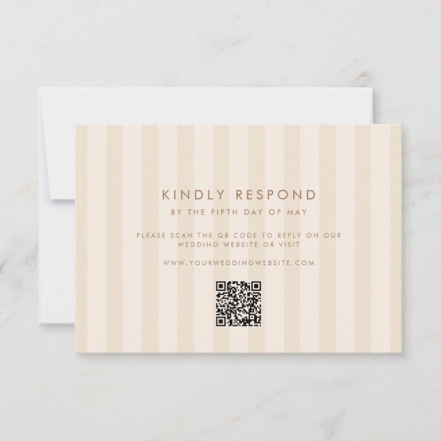 Soft Stripes Hochzeit RSVP Karte (Vorderseite)