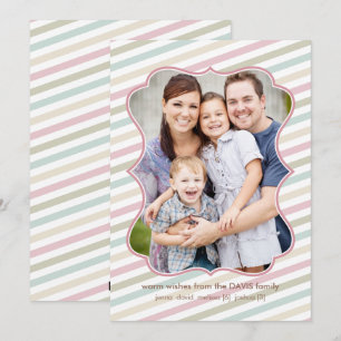 Soft Stripes Holiday Foto Card Feiertagskarte