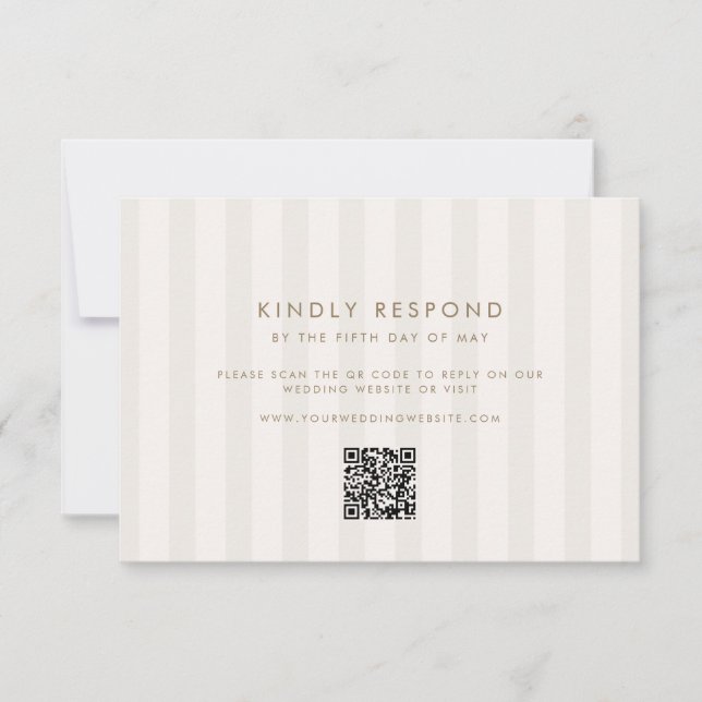 Soft Stripes Wedding RSVP Karte (Vorderseite)
