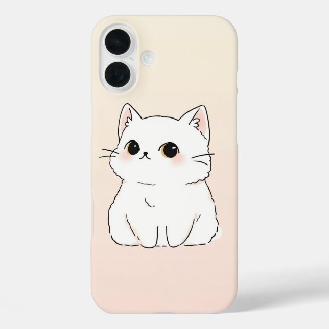 Soft & Stylish Cat Lover's iPhone 16 Case (Rückseite)