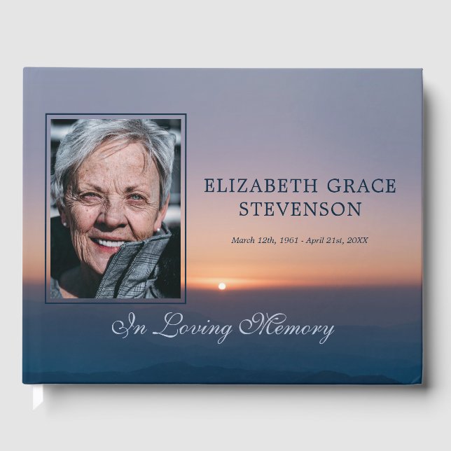 Soft Sunrise in Love Memory Foto Gästebuch (Vorderseite)