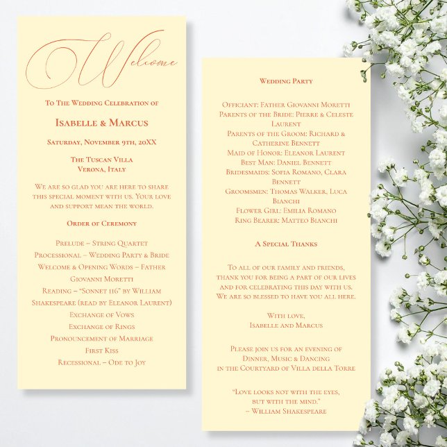 Soft Sunset Hues Hochzeitsprogramm Programm (Soft Sunset Hues Wedding Program)