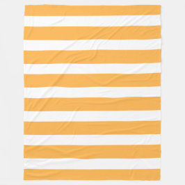 Soft Tangerine and White Vertical Striped Fleecedecke