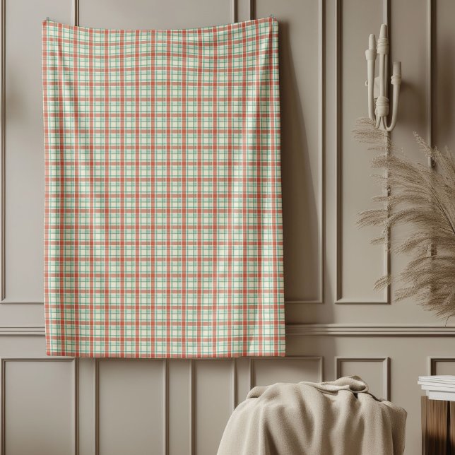 Soft Tartan Blanket in Pastell Weihnachtshues Fleecedecke (Soft Tartan Blanket in Pastel Christmas Hues)