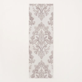Soft Taupe Damask Watercolor Classic Floral Yogamatte