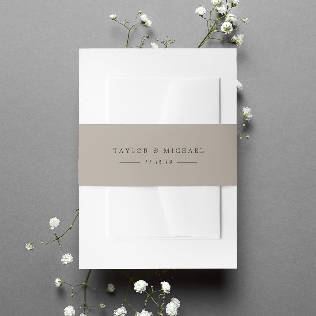 Soft Taupe Personalisiert Wedding Einladungsbanderole (Von Creator hochgeladen)