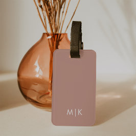 Soft Terracotta | Modernes Monogramm Gepäckanhänger