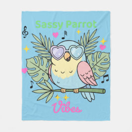 Soft Tropical "Sassy Parrot Vibes" Herzsonne Fleecedecke