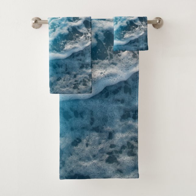 Soft Turquoise Ocean Dream Waves #3 #water #decor  Badhandtuch Set (Insitu)