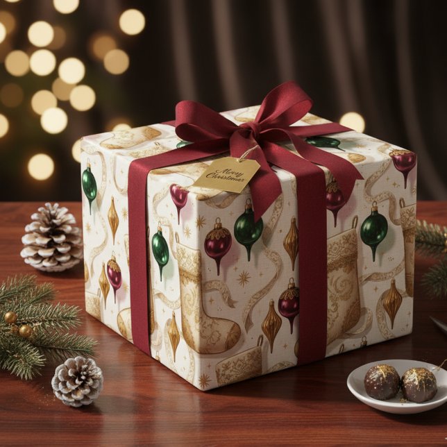 Soft Velvet Heirloom Christmas Stockings Geschenkpapier (Von Creator hochgeladen)