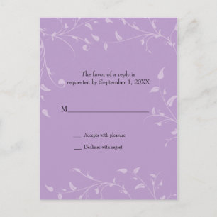Soft Vines Wedding Reply Postcard Einladungspostkarte