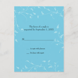 Soft Vines Wedding Reply Postcard Einladungspostkarte