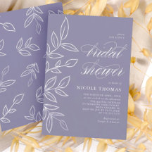 Soft Violet Minimalistisch Elegantes Leaf Brautpar