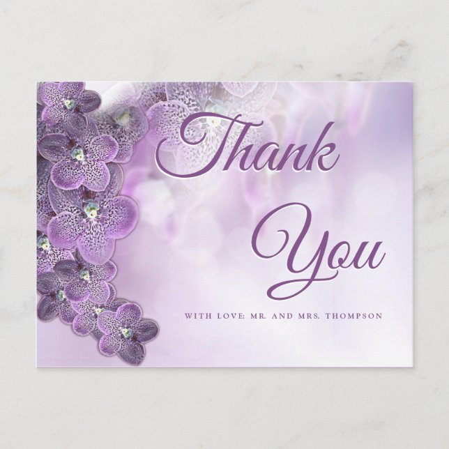Soft Violet Orchid Design Postkarte (Vorderseite)