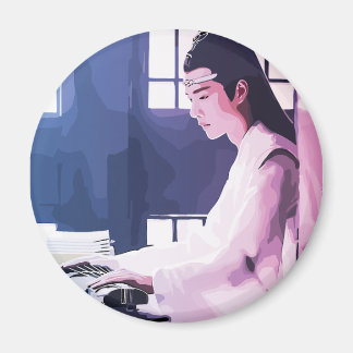 Soft Wangji spielen den Zither Magnet