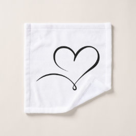 Soft Wash Cloth with Stylish Heart Mark Design Waschlappen