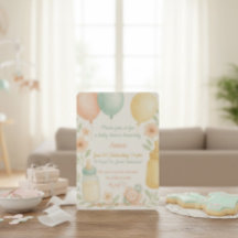 Soft Watercolor Babydusche Einladung
