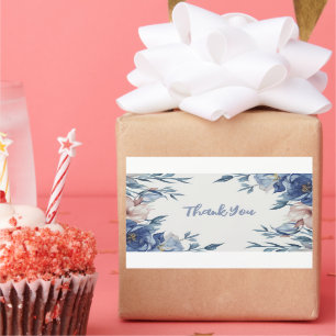 Soft Watercolor Blue Floral Rechteckiger Aufkleber