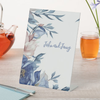 Soft Watercolor Blue Floral Sockelschild
