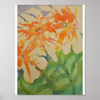 Soft Watercolor-Blume Poster