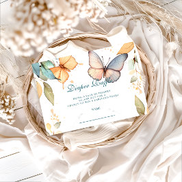 Soft Watercolor Butterfly Diapper Raffle Begleitkarte