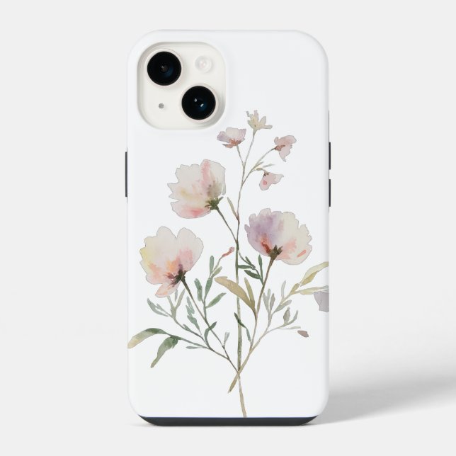 Soft Watercolor Floral iPhone Case iPhone Hülle (Rückseite)