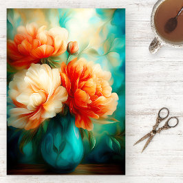 Soft Watercolor Floral Tissue Paper Seidenpapier