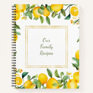 Soft watercolor italian lemon gold Spiral Notebook Notizbuch