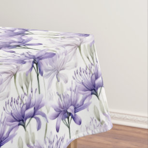 Soft Watercolor Lila Blütenfarbe Gemustert Tischdecke
