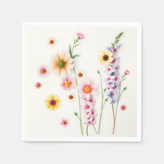 Soft Watercolor Miles Delphiniums Serviette (Vorderseite)