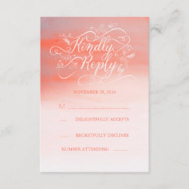 Soft Watercolor Modern Pink Wedding RSVP Card Karte