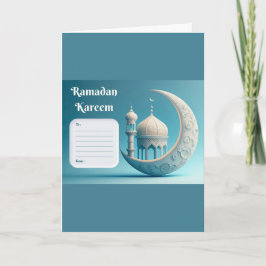 Soft Watercolor Mosque Ramadan Serenity Karte