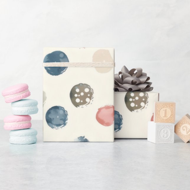 Soft Watercolor Polka Dots Wrapping Paper Geschenkpapier (Babyparty)