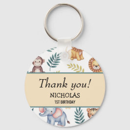 Soft Watercolor Safari Jungle Tiere Tropische Kuns Schlüsselanhänger