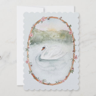 Soft Watercolor Swan Dankeskarte