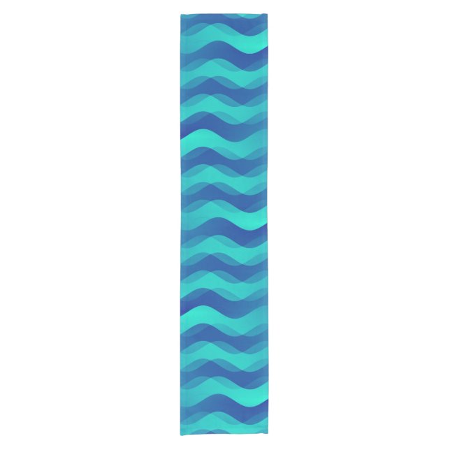 Soft Waves blue + Ihre Ideen Kurzer Tischläufer (Vorderseite)