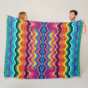 Soft Waves Boho Festive Colors Fleecedecke