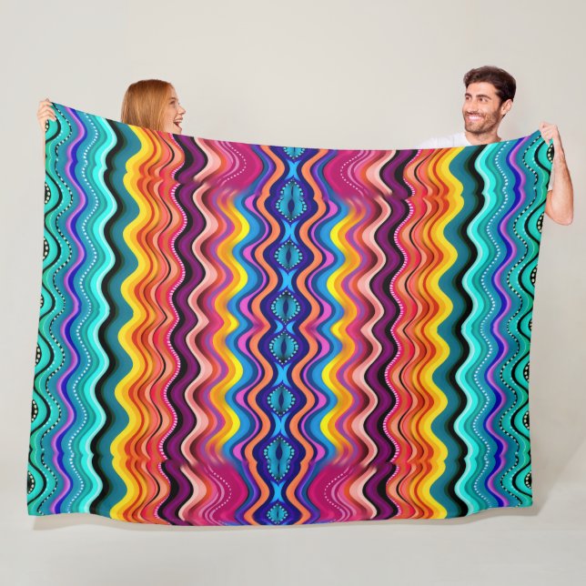 Soft Waves Boho Festive Colors Fleecedecke (Beispiel)