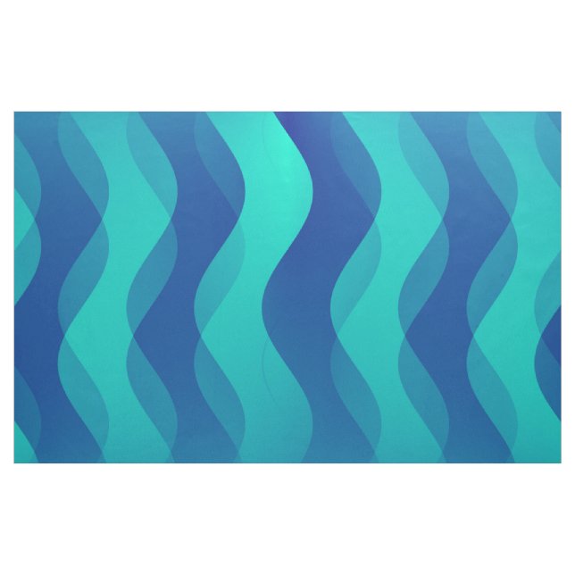 Soft Waves cyan blue + Ihre Ideen Stoff (Yard (91,4 cm))