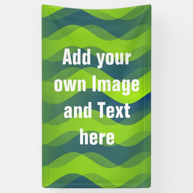 Soft Waves Gradienten Grün Blau + Ihre Ideen Banner (Vertikal)