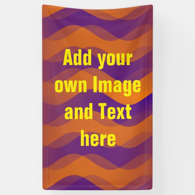 Soft Waves Gradienten violett orange + Ihre Ideen Banner (Vertikal)