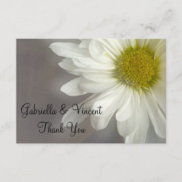 Soft White Daisy on Gray Wedding Dankeschön Hinwei Mitteilungskarte